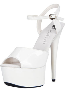  6in. White Platform Sandal with Strap - White - Size 13