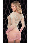 Pink Dusk Log Sleeve Mini Dress - Pink - One Size