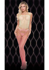 Pink Mirage Suspender Bodystocking - Pink - One Size