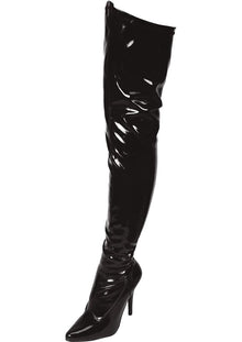  3in. Black Thigh High Boot - Black - Size 9