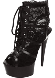  6in. Black Lace Bootie - Black - Size 9