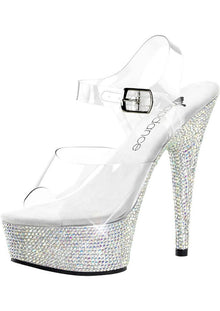  6in. Rhinestone Clear Strap - Clear/White - Size 9