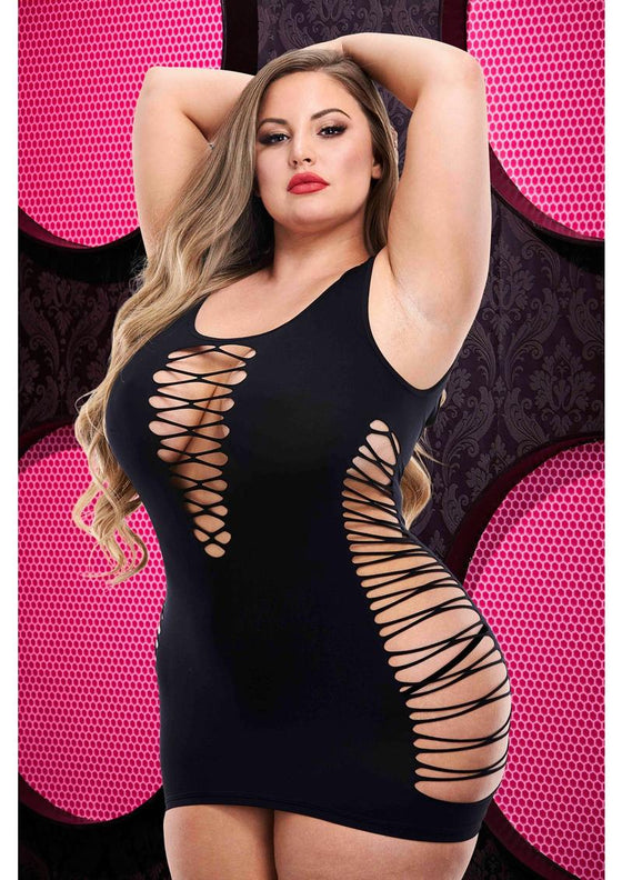 Criss-Cross Mini Dress - Black - Queen