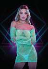 Glow In The Dark Mini Dress - Glow In The Dark/Green - One Size