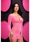 Jacquard Mini Dress - Hot Pink/Pink - One Size